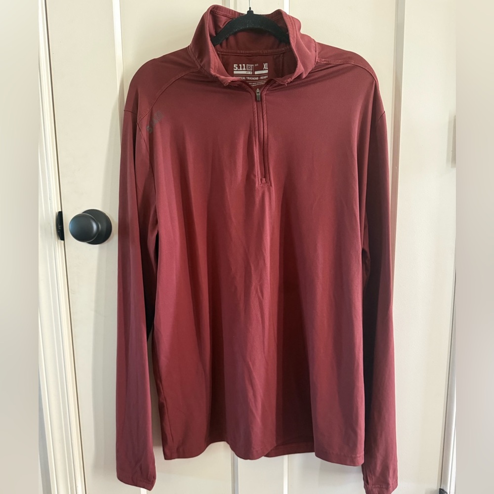 5.11 Tactical Men's Rust Red Quarter-Zip Training Pullover